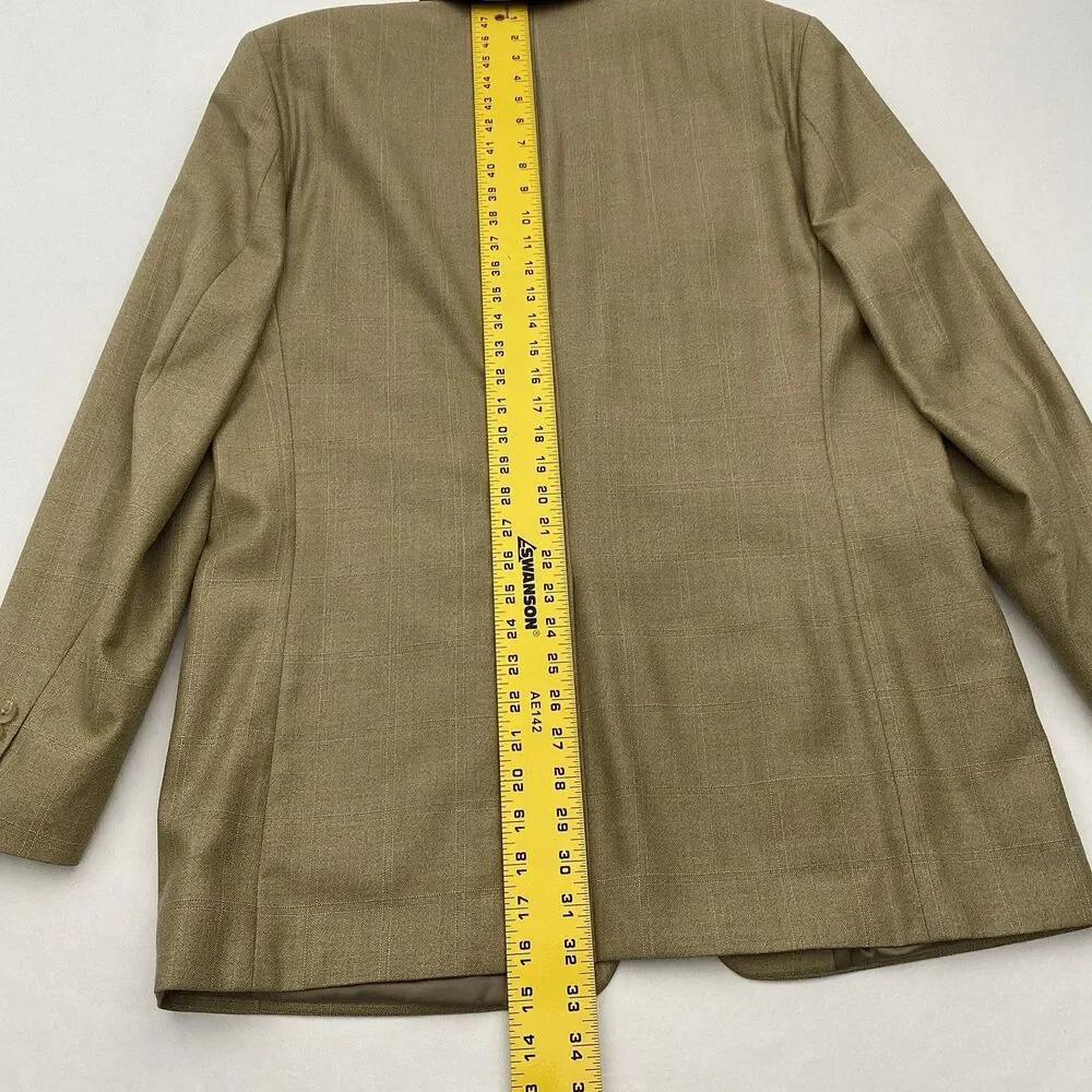 Lauren Ralph Lauren Blazer Sport Coat Silk Wool Single Vent Mens 42L Brown